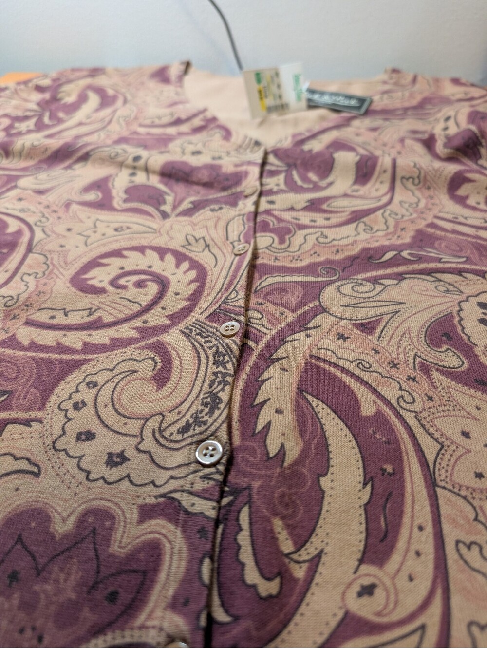 2037 - Peck & Peck Woman 2X Paisley Print Button-Up Cardigan/Blouse - Picture 5 of 6